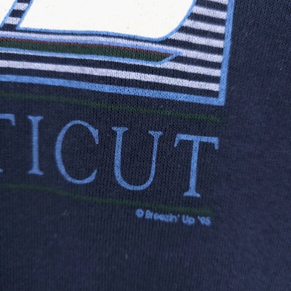 Vintage Mystic Connecticut Sweatshirt LEE Sailing Boats 90s 1995 Size MEDIUM - Picture 5 of 8